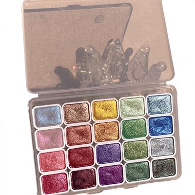 20 Colors Pearlescent Watercolor Set Metallic Watercolor Paint Set Sparkle Pearlescent Watercolor For Artists Students Hobbyists