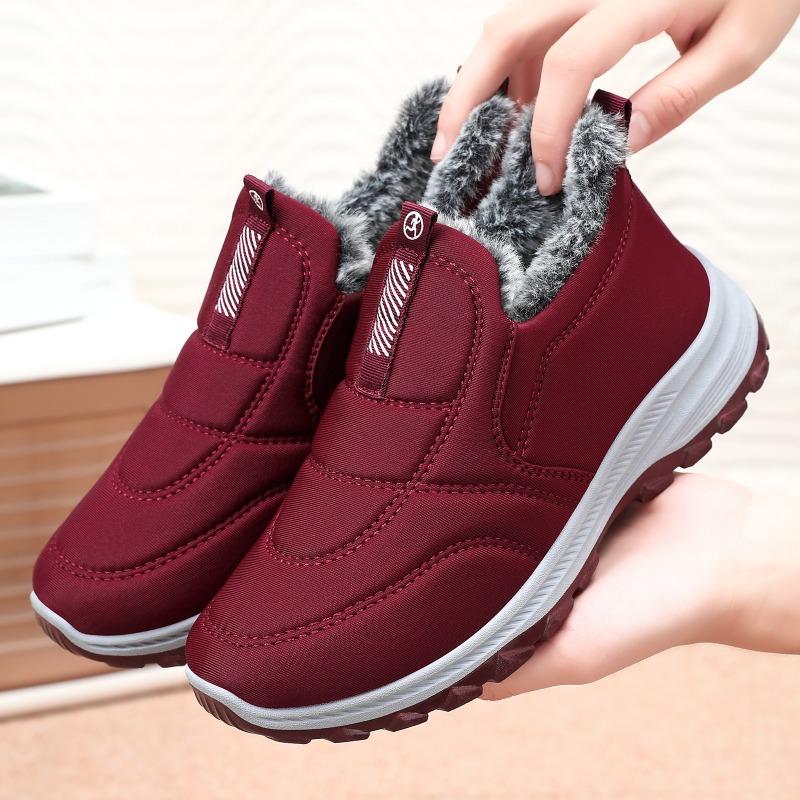 Cotton shoes Winter women's shoes Fleece thickened cotton boots One-pedal shoes Large size short boots Couple shoes