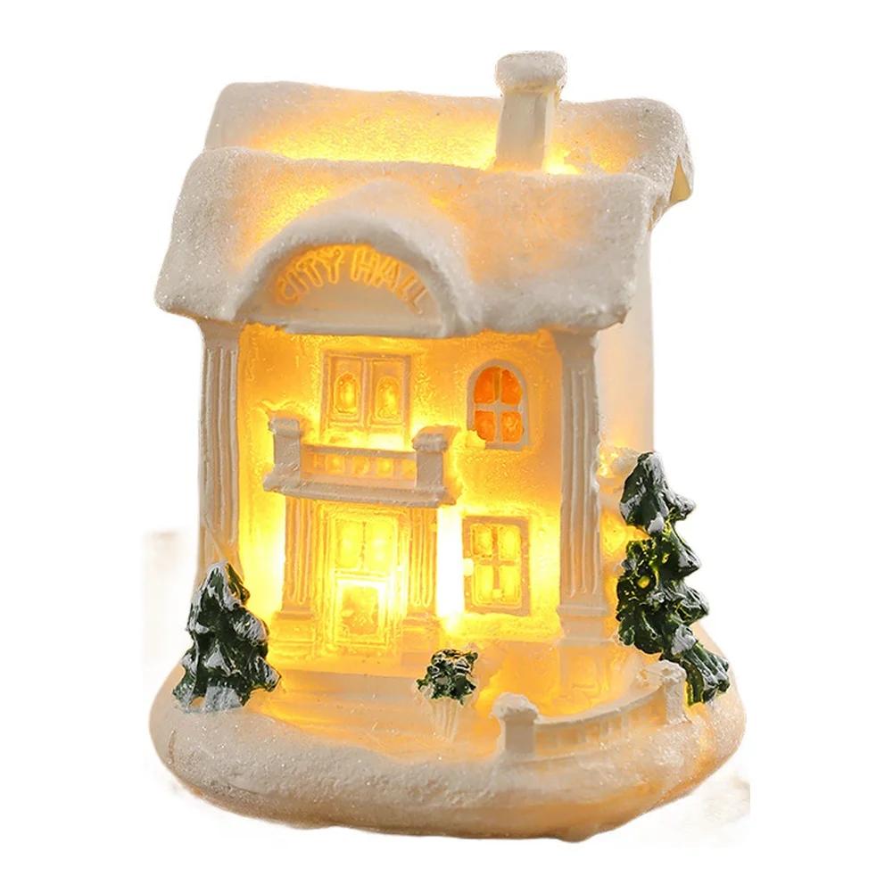 

Battery Powered LED Lighted Christmas Village Sets with Resin Houses and Figurines Miniature Indoor Holiday Decoration
