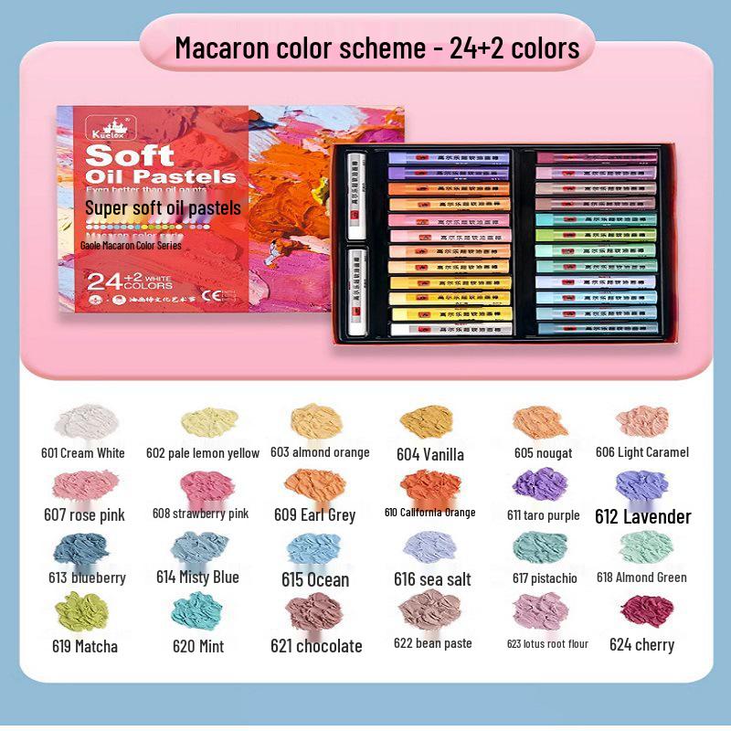Gaole Super Soft Oil Pastels - Heavy, Iridescent Sticks for Kids: Available In 12, 24, or 36 Colors