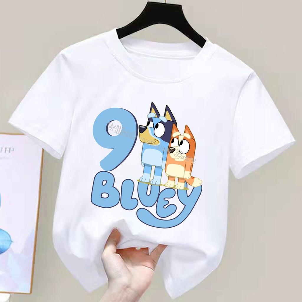 T-shirt for Children Birthday Figure Tee Top Cartoon Clothes Fashion White Short Sleeve Kids Anime Loose Clothing Gift