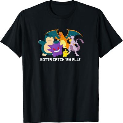 Pokémon - Relaxo Gengar Glumanda Mewtu Catch 'Em All T-Shirt