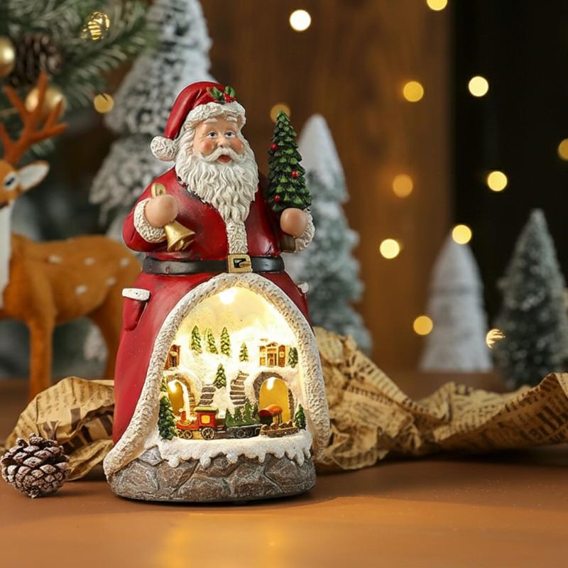 Premium-Santa Claus Christmas Gift Music Box Rotating LED Lights Multifunctional Ornament