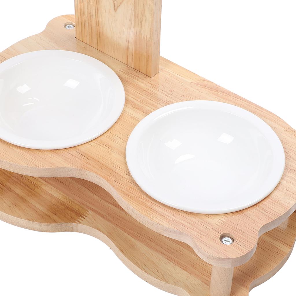 Wood Raised Cat Food Bowls Multifunctional 2 in 1 Automatic Cat Water Feeder and Food Bowl Set with Stand for Dog Pets