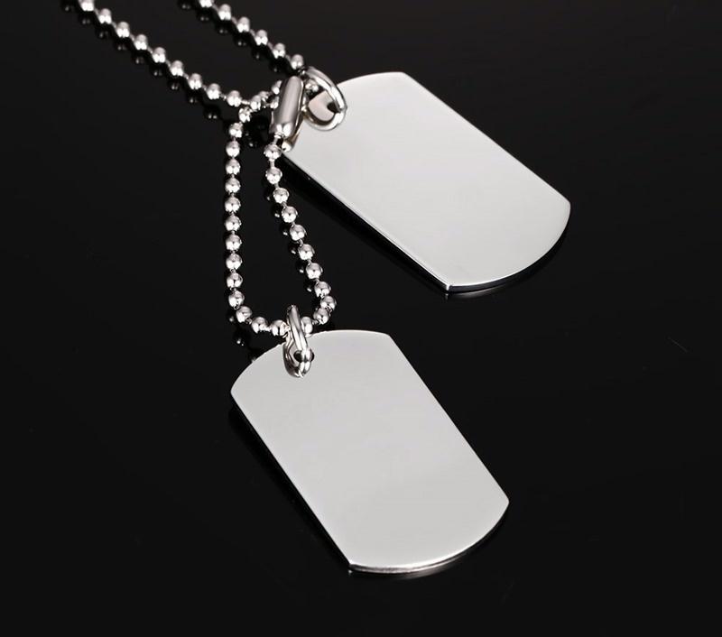 

VNOX Stainless Steel Double Dog Tag Necklace Pendant ID Men Jewelry 24 Chain