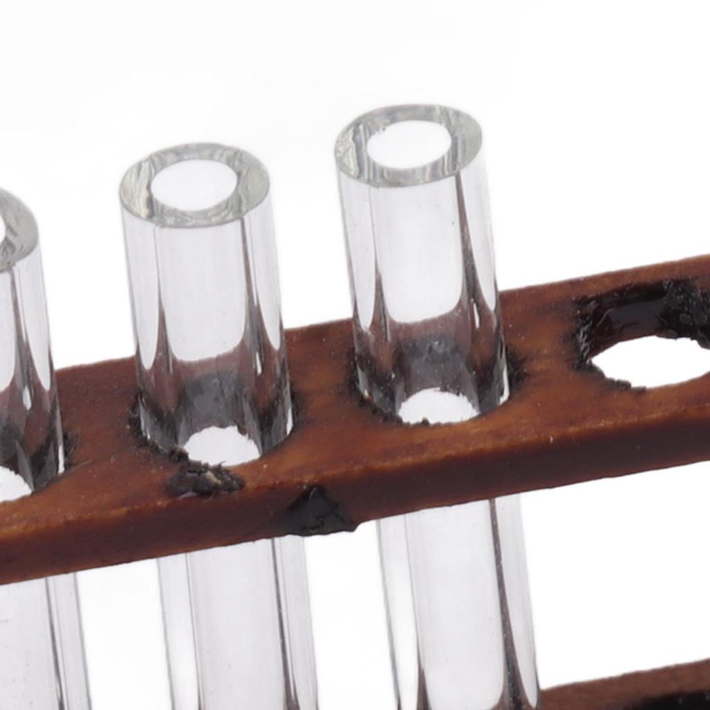 1:12 Puppenhaus Reagenzgläser, Mini Reagenzgläser mit Ständer, Simulations Miniatur Reagenzgläser, Wissenschaftslabor, Puppenhaus Dekorative Zubehör für Puppenhaus