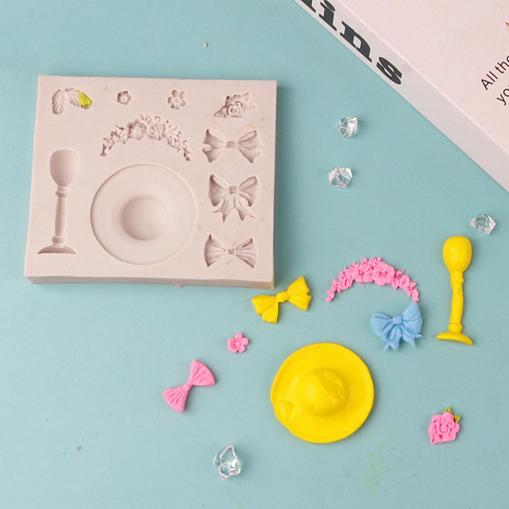 Hat Bowknot Flower Fondant Chocolate Mould Cake-Topper Baking Tool Handmade-Soap Silicone Ornament Mold Easy To Clean