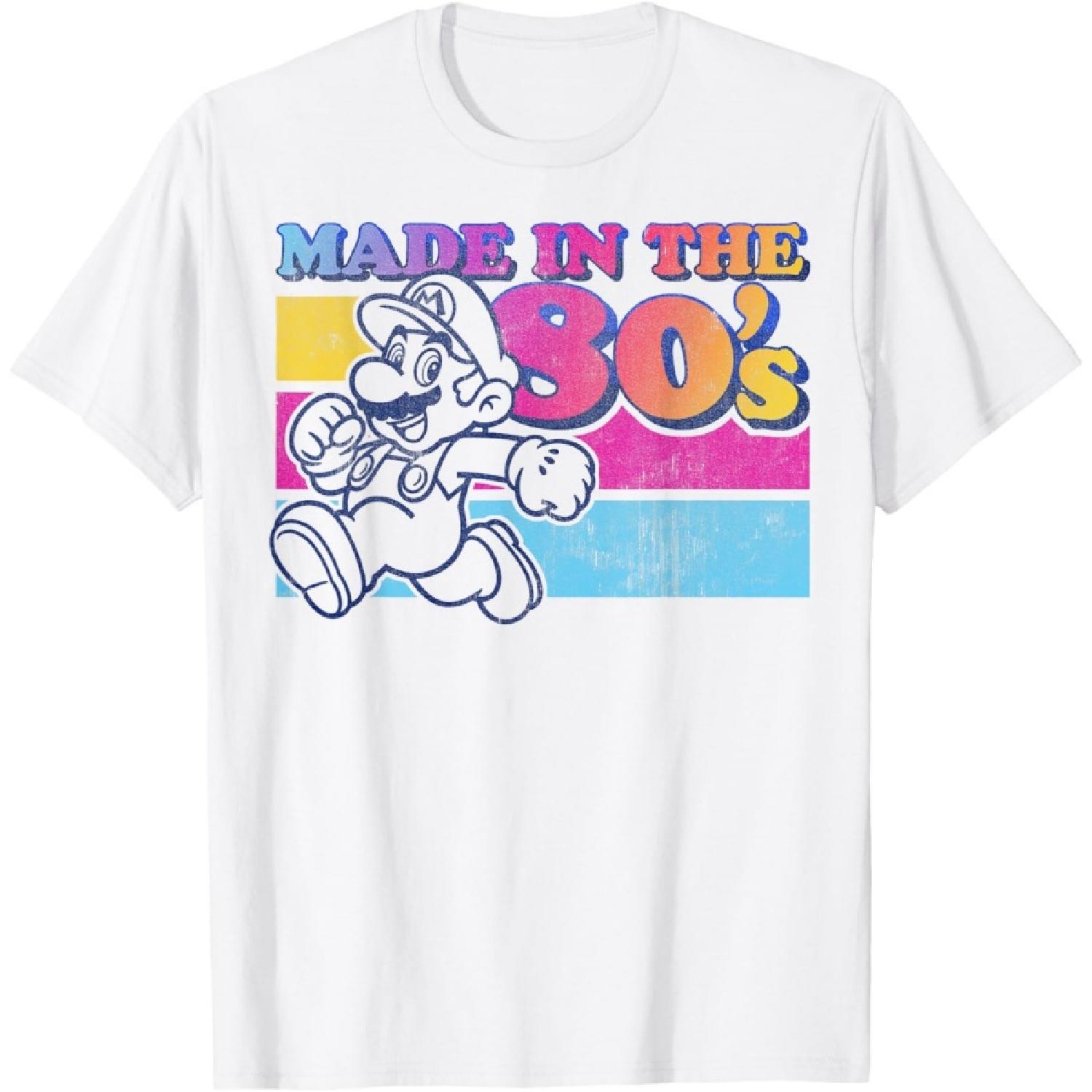 Super Mario Made In The 80 s Retro Gradient Color Fade T-Shirt S