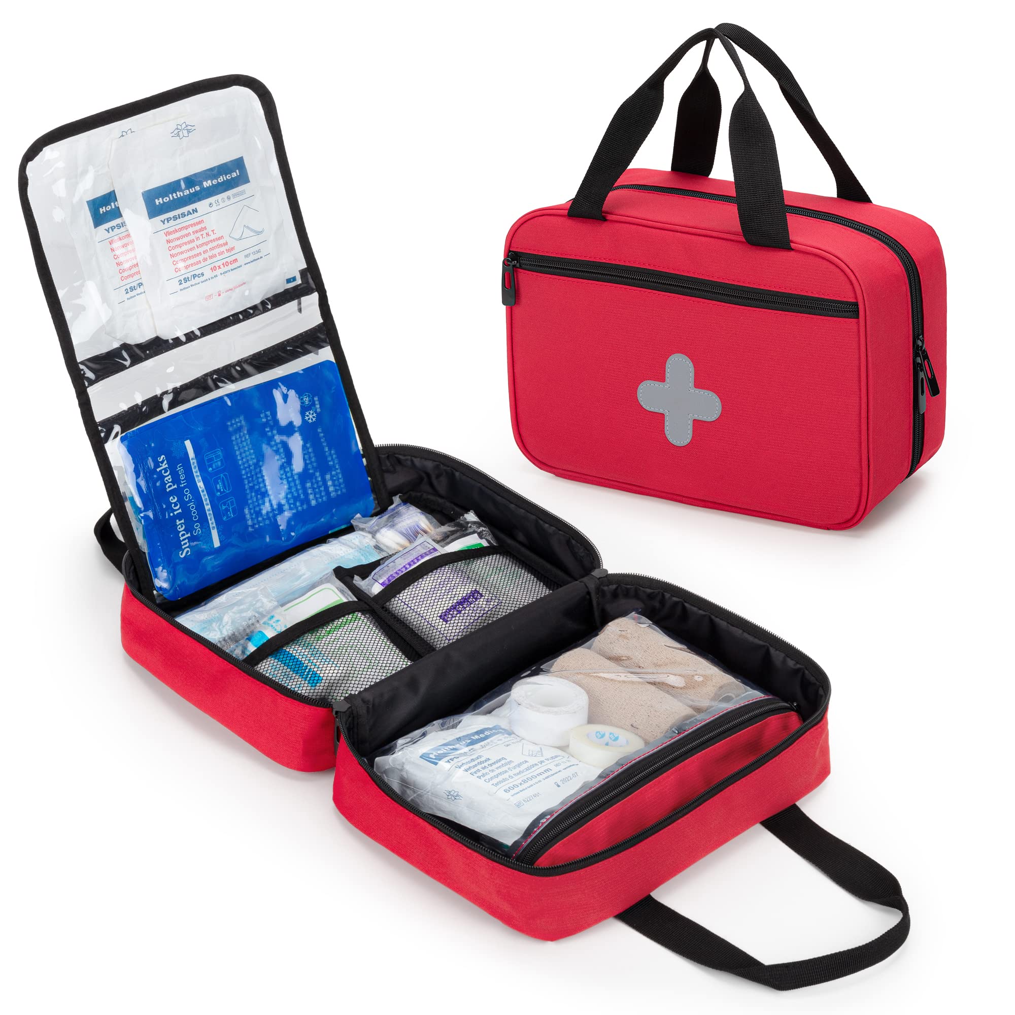 

CURMIO First Aid Bag, First Aid Kit (Bag Only), Red
