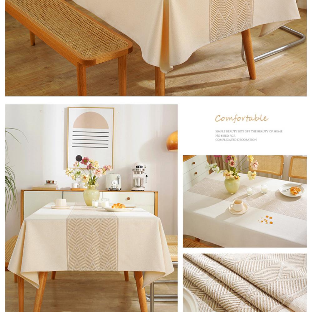Thickened imitation cotton and linen dining table tablecloth Household square wear-resistant waterproof and oil-proof tablecloth