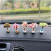 Car Mini Tree Center Console Car Mounted Green Plant Accessories Simulated Flower Decoration For Girls Gift Interior Decorations