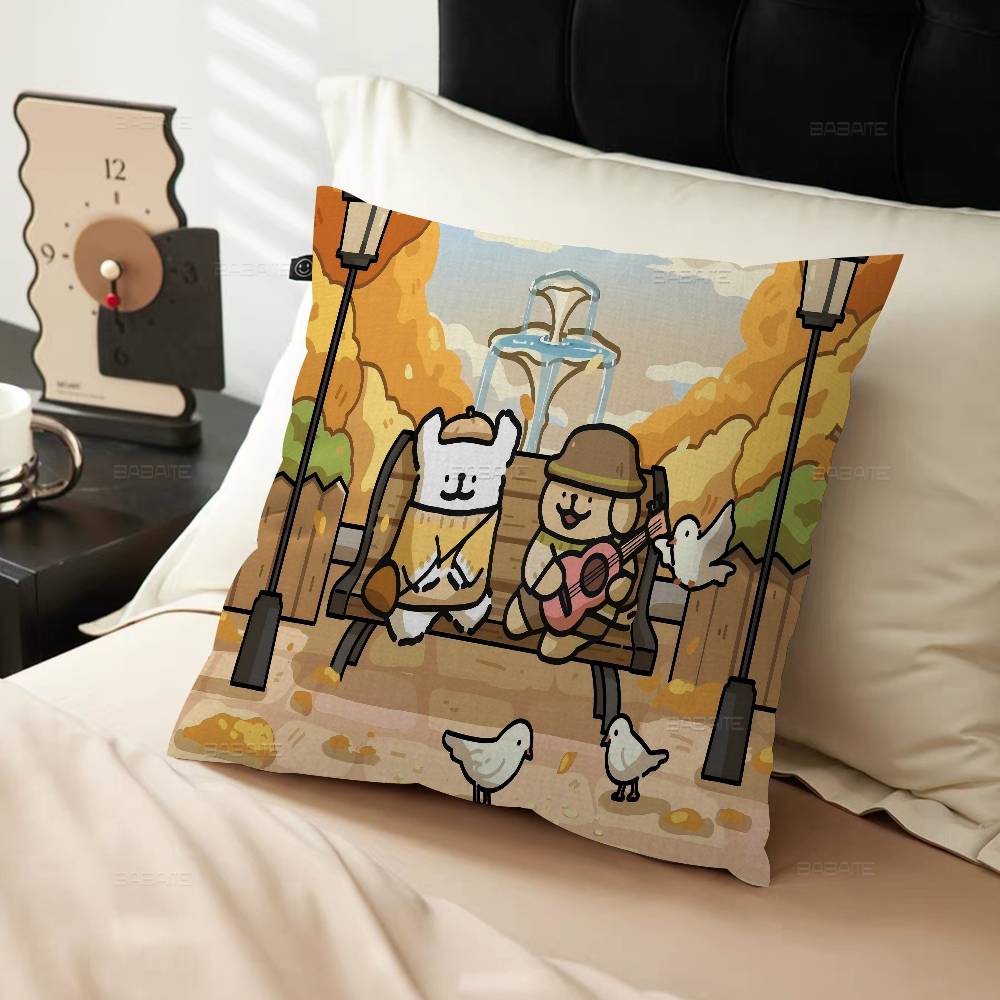 Cute Cartoon Puppy M-maltese Game Pillowcase Toon Gift Cushion Cover Bedroom Home Sofa Chair Seat Decor Pillow Case