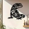 Metal Wall Art Frog with Flowers Black White Sculpture Unique Botanical Garden Spring Festival Decor for Quirky Charming Space Gift for Garden Lovers