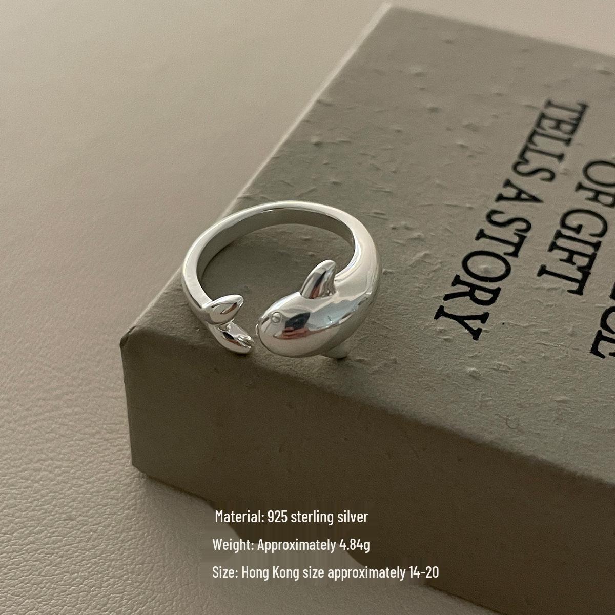 Charming Dolphin Adjustable Women s Ring: Fashionable Wrap Whale Design for Index Finger Adjustable