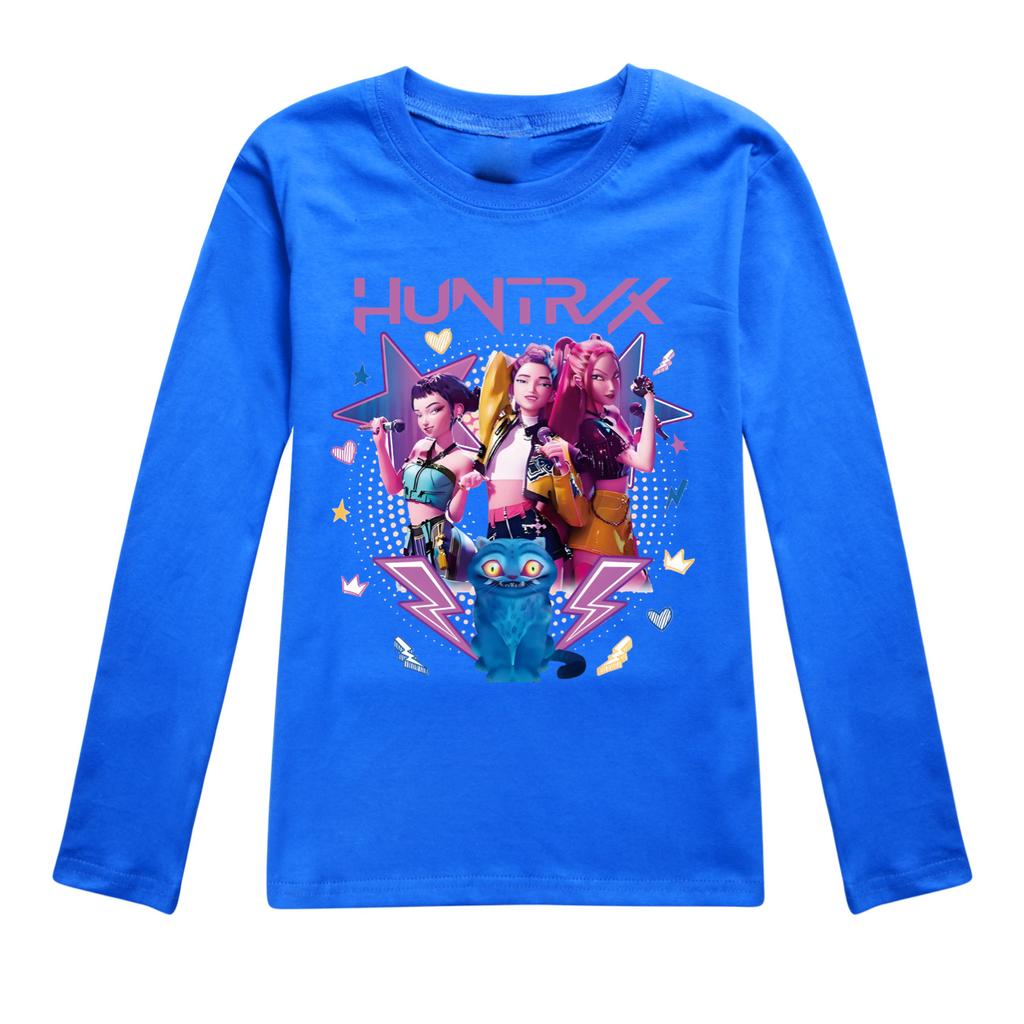 Kpop Witch Hunting Boys Girls Comfortable Soft Cute Style Printed Cotton Long Sleeve Daily T-shirt