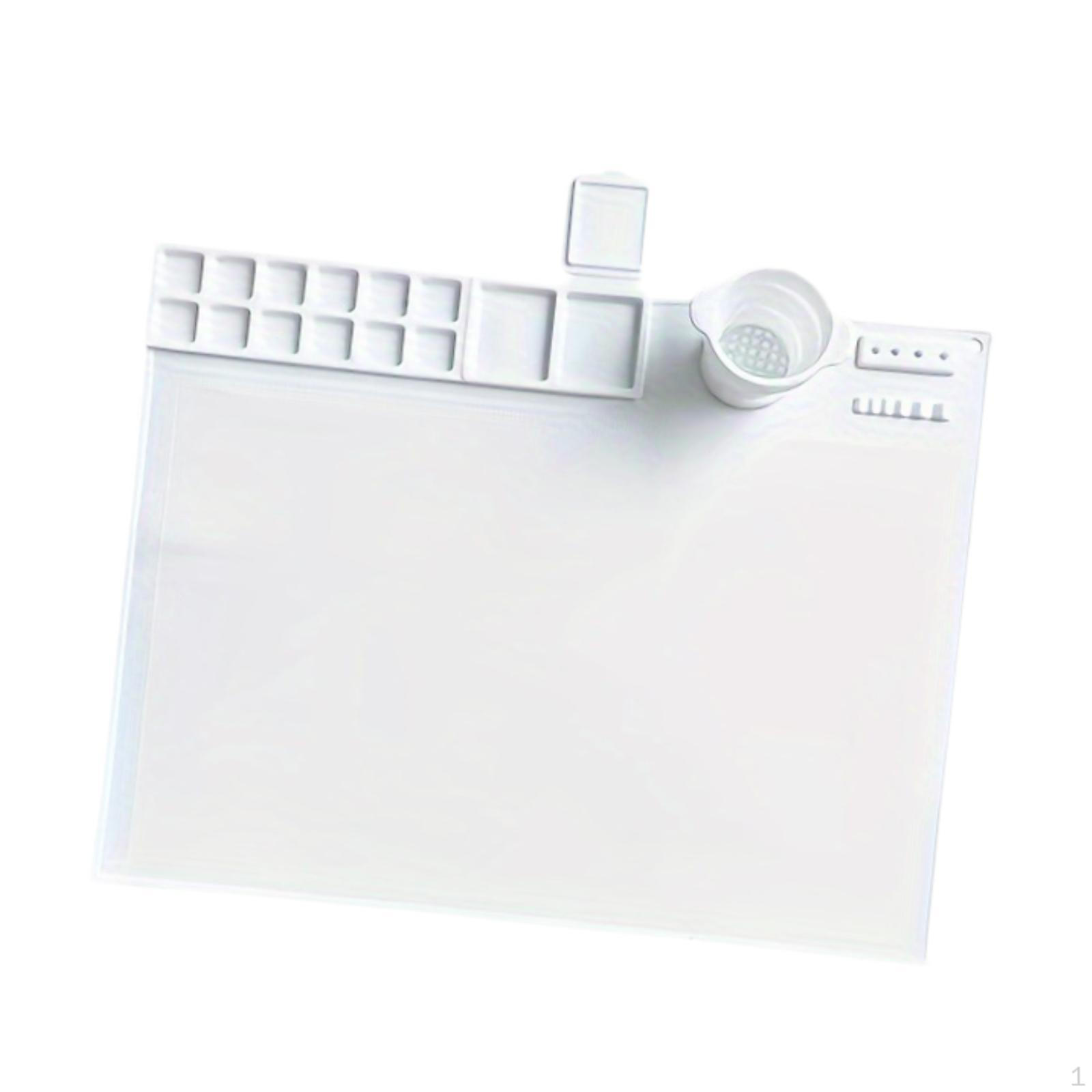 

Коврик для художника с чашкой для легкой уборки и творческих проектов белый