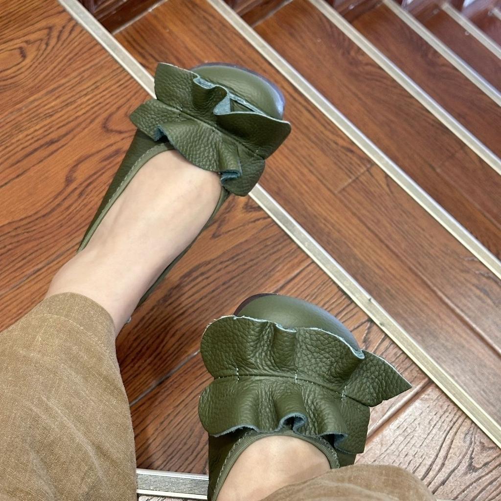 Women Loafers Slip On Flat Shoes Woman Summer Flats Soft Comfort Genuine Leather Moccasins Loafers Vintage Breathable Casual Shoes