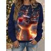 Christmas T-Shirts Fun Reindeer 3D Print Women O-Neck Long Sleeve T Shirt Streetwear Pullover Harajuku Tees Female Tops Clothing