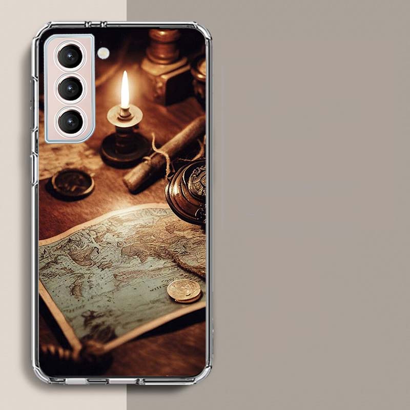 Ancient Maps Retro Compasses And Telescopes Phone Case For Samsung A16 A26 A36 A56 A17 A15 A25 A35 A55 A14 A24 A34 A54 A04S A05S