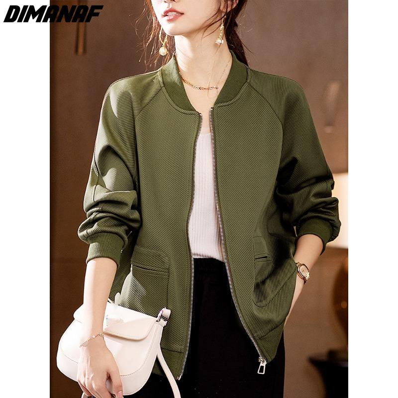 

DIMANAF Плюс Размер Женская Куртка-Бомбер Пальто Хлопок Толстая Повседневная Женская Свободная Верхняя Одежда Оверсайз Осень-Зима Одежда Однотонная Молния