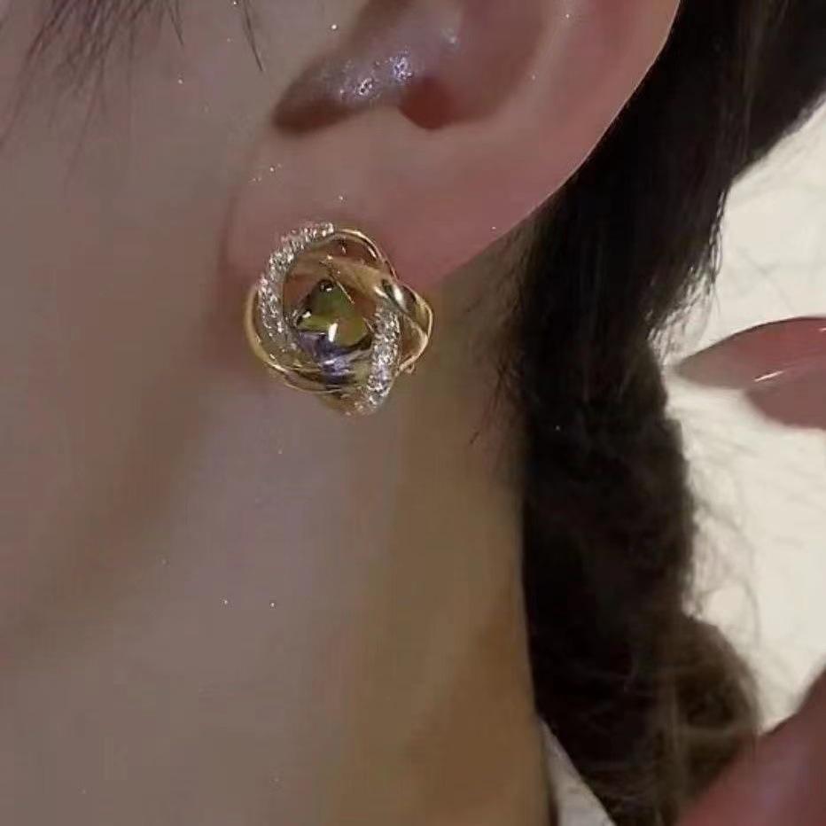 Elegant Zirconia Colorful Stud Earrings for Women - Luxurious, Stylish, and Hot-Selling Fashion Accessories