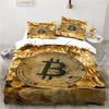 3D-gedrucktes Bitcoin-Grafik-Bettwäscheset für Jungen Mädchen Bettbezug und Kissenbezug Einzel Doppel Queen King Voll Größen