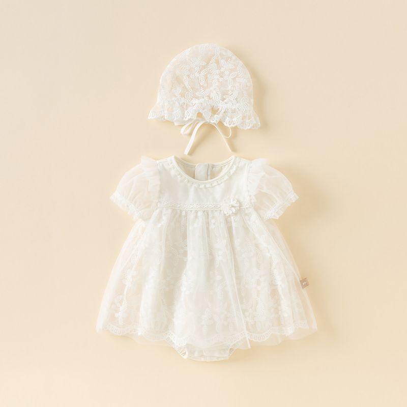 David Bella Baby Girl Jumpsuit 2026 Summer New Style Newborn Sweet Romper Baby Mesh Romper Off-White [Ready in Stock] 66