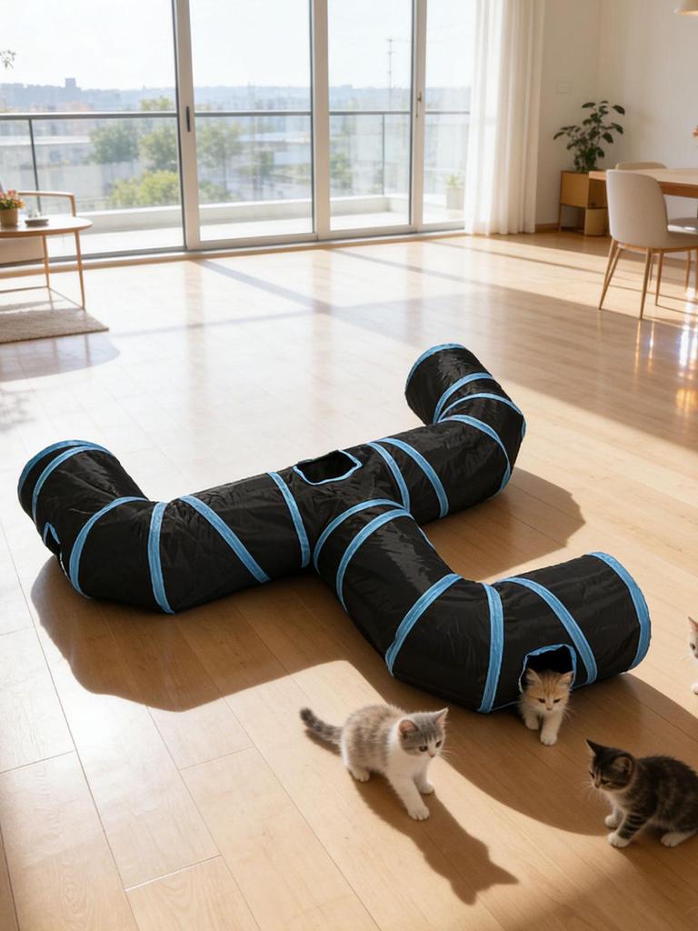 Cross-border Three-way Foldable Rainbow Tunnel for Cats and Dogs