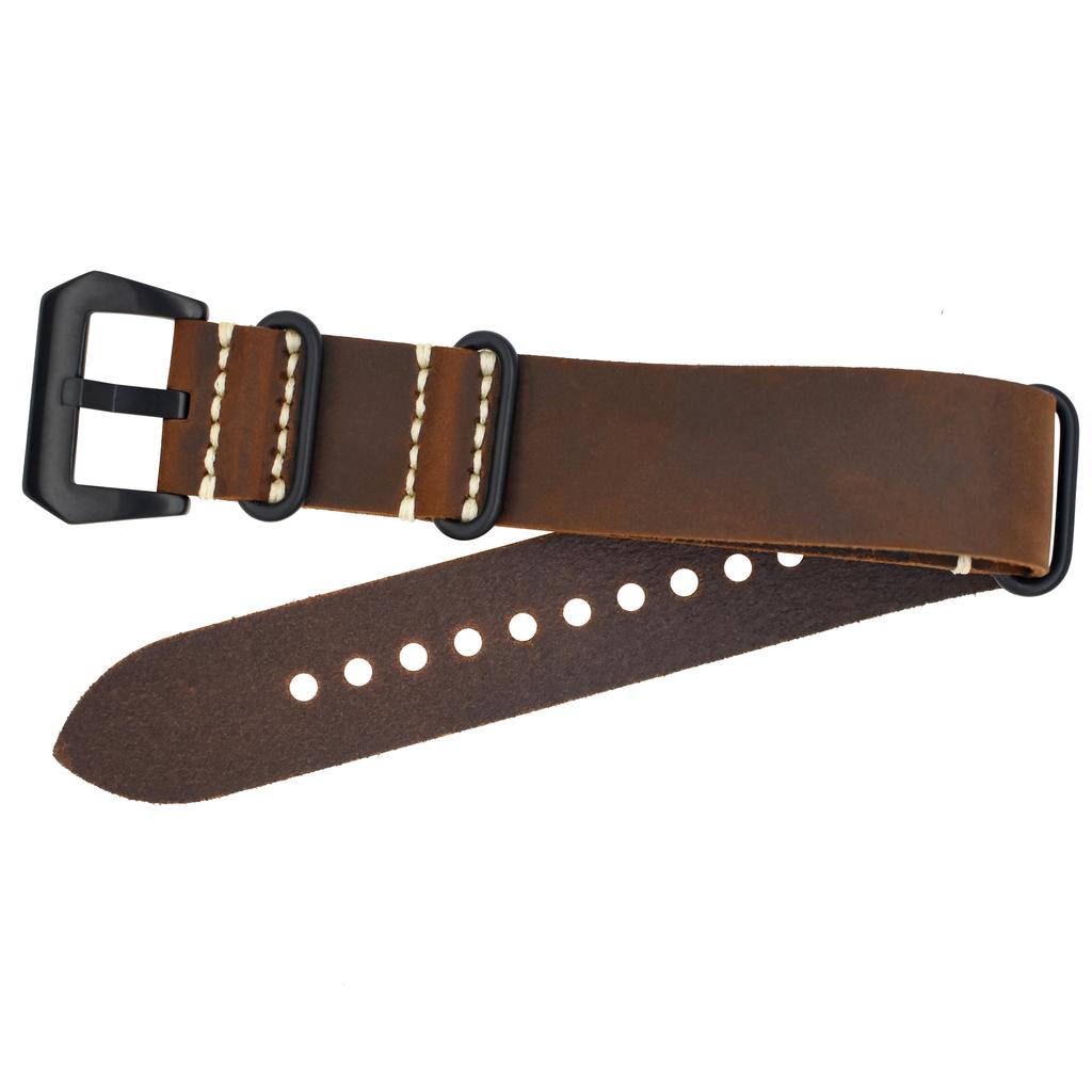 Heqi Italian Crazy Horse Leather Watch Straps Leather Genuine Strap 22mm Watch Band Manufacturer
