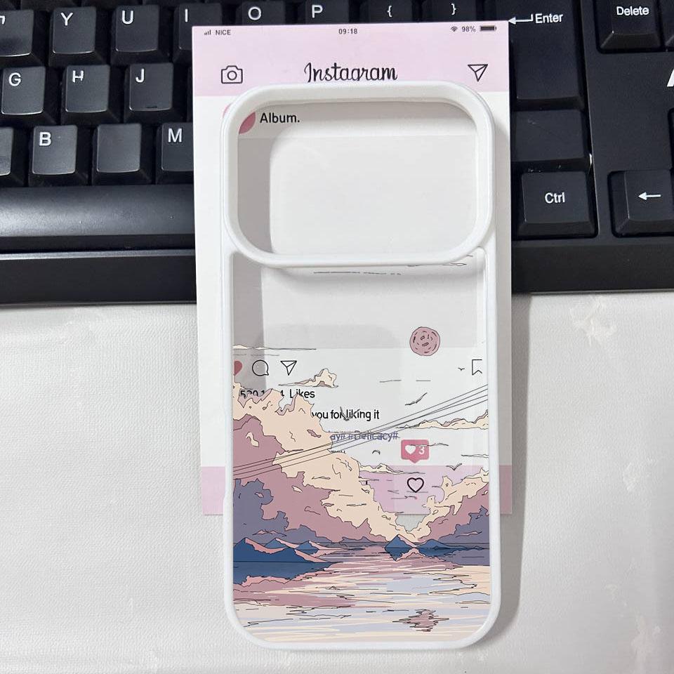 Japan Anime Sunset Mountain Landscape Phone Case For iPhone 17 17 Pro Max 17Pro 17Air Scenery Shockproof Clear Hard Cover Coque