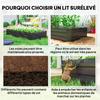Raised Garden Bed Rectangular Planter In Galvanised Steel Supports for Tomatoes and Climbing Plants 180 X 90 X 29.5 Cm