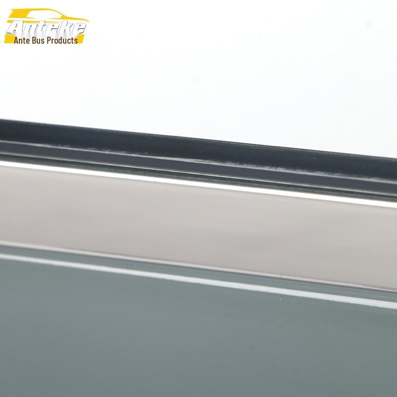 Sagitar Sun Visor & Rain Deflector: Stainless Steel Trim for 19 Rear Models