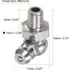 HARFINGTON 8pcs 201 Stainless Steel 90 Degree Grease Fitting M6x1mm Metric Thread Hydraulic Grease Nipple Accessories for Car