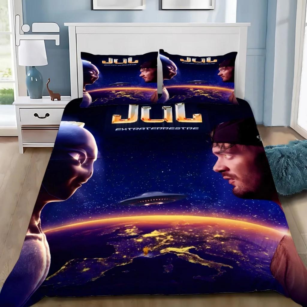 3D tištěné povlečení JuL Rapper JuL C'est Pas Povlak na peřinu Povlak na polštář 2/3 ks 3D potisky Povlaky na přikrývku Jednolůžko Dvojlůžko Velká velikost