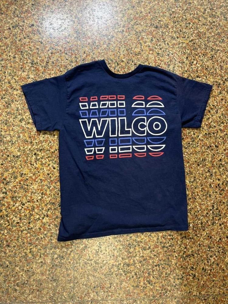 Винтажная темно-синяя футболка группы Wilco Унисекс Концертная S до 5XL DO540 Унисекс Футболка XXXL