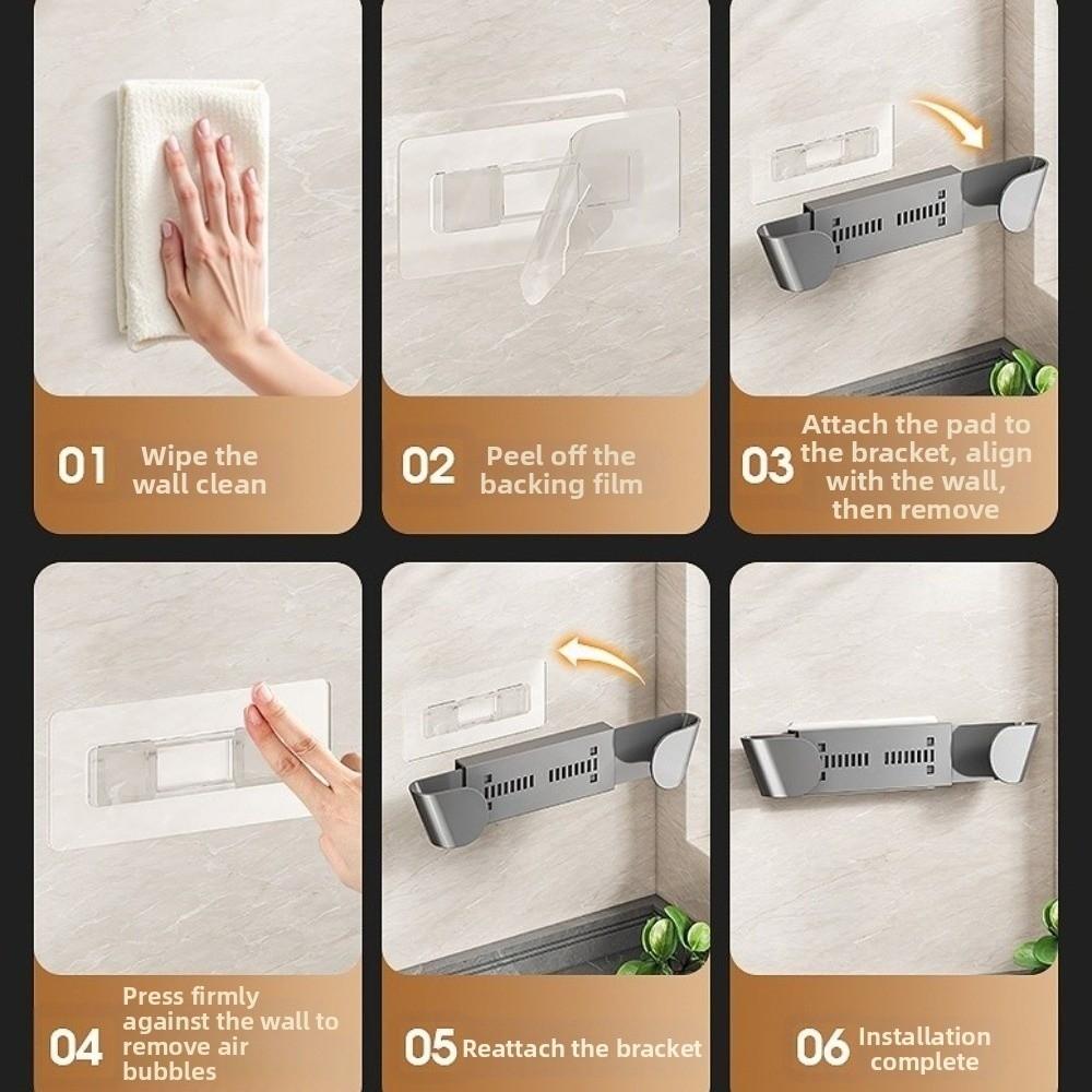 Telescopic Kitchen Pot Lid Rack Wall-mounted Kitchen Pot Lid Storage Tool Suction Cup Lid Holder Multi-functional