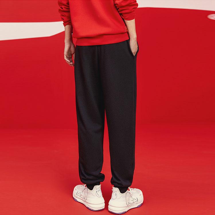 Anta X Coca-Cola Co-Branded Life Series Print Loose-Fit Jogger Pants Men Bottoms Black 952139741-2