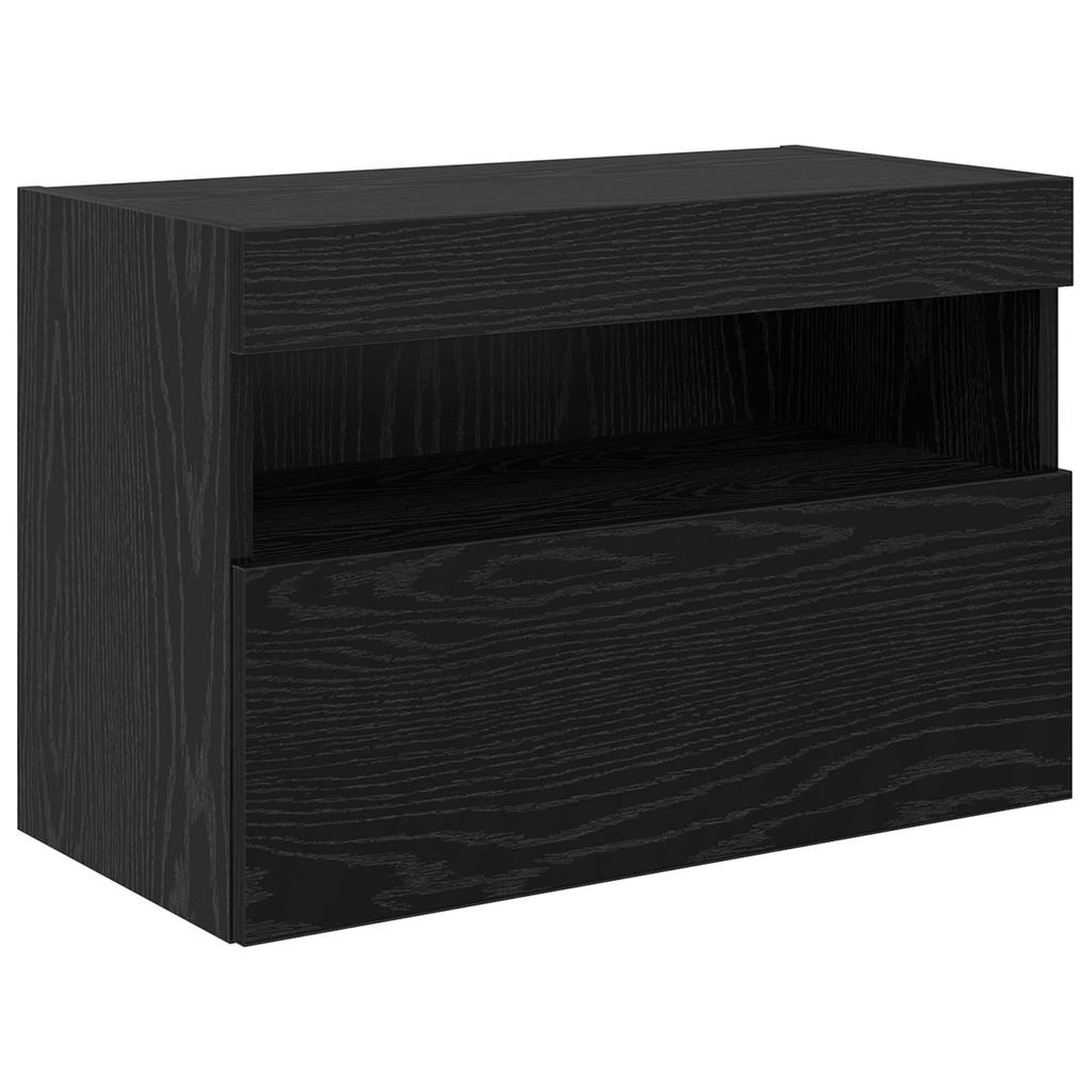 TV Wall Units 6 Pcs Black Oak Effect Wood Based Panel