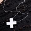 Women's Stainless Steel Cross Pendant Necklace Anime Role-Playing Jewelry Bead Chain Amulet Popular