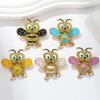 Lovely Rhinestones Bee Brooches Vintage Beautiful Enamel Brooch Pins Sparkling Lapel Pin Lady Accessories