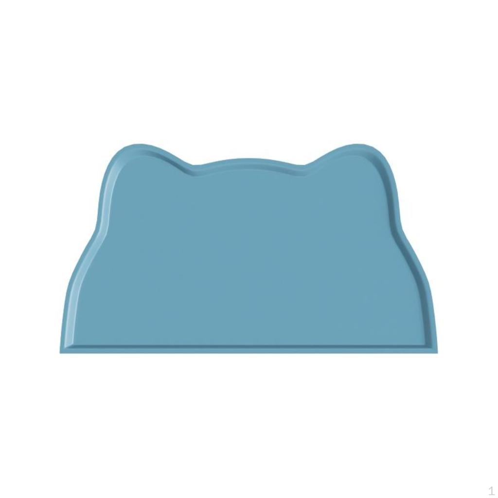 Pet Feeding Mat, Silicone NonSlip Waterproof Cat Dog Bowl Placemat Amber Gray Head 47x26cm