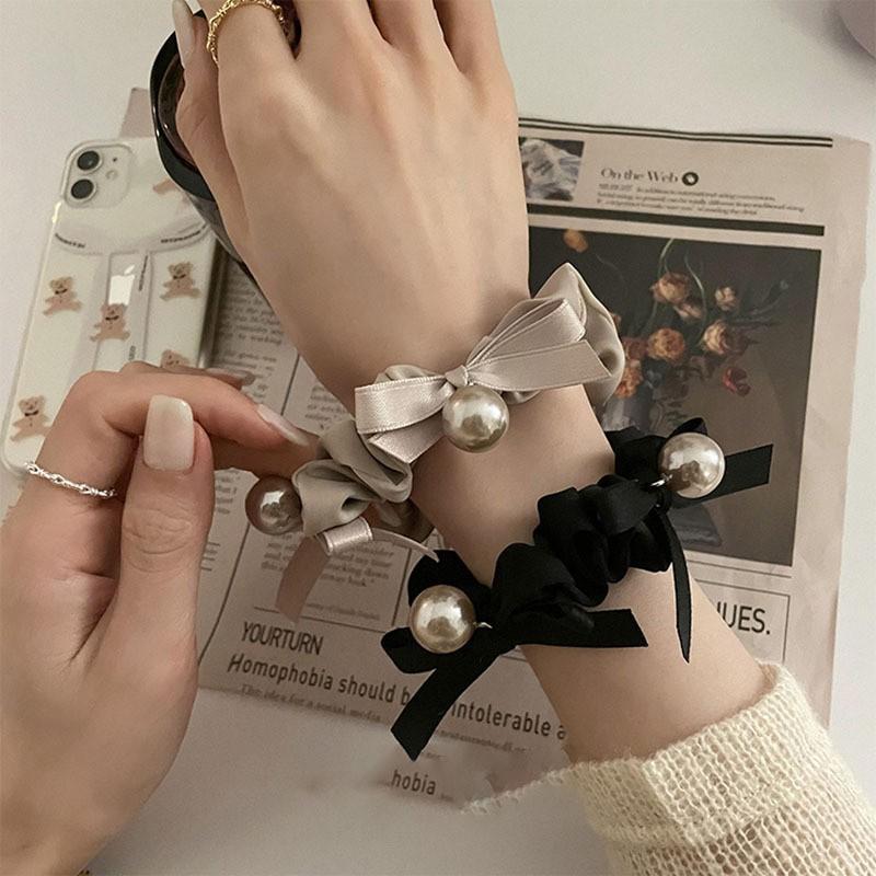Korean Style Elegant High-End Butterfly Knot Pearl Hair Ties Women's Hair Bands Popular Korean New Model Hair Accessories