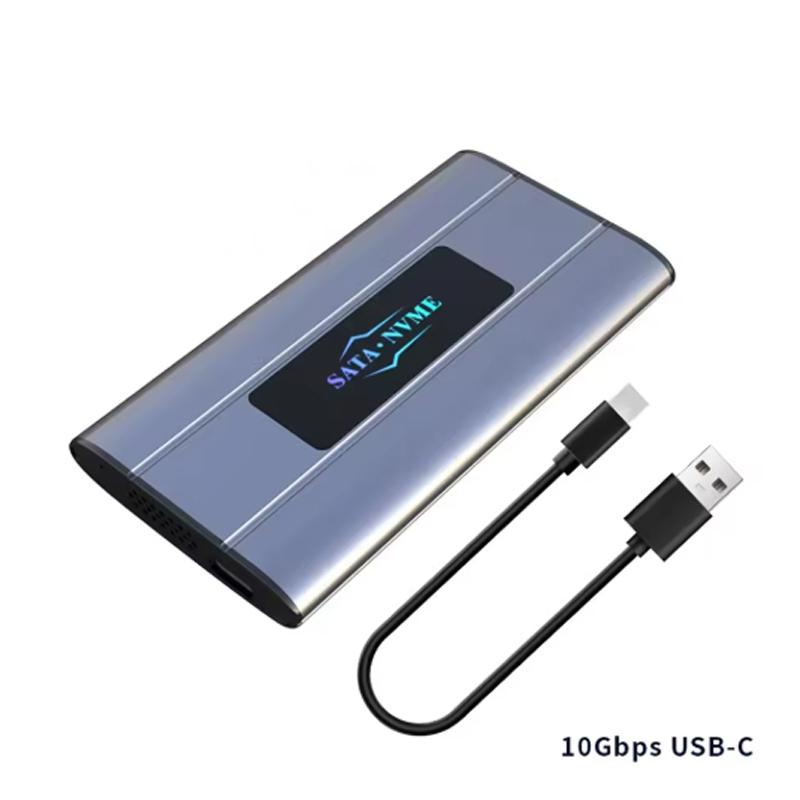 

Корпус-бокс для SSD M.2 NVMe SATA 4TB 10Gbps Високошвидкісний USB 3.2 Type-C Адаптер NGFF SATA SSD Алюмінієвий сплав Зовнішній бокс