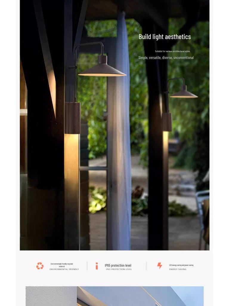 Nordic Minimalist Waterproof Outdoor Wall Light for Courtyard or Villa Doorway