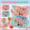 Baby Pretend Feeding Plate Set, Strawberry Pudding Pretend Play Toy, Children's Pretend Play Feeding Tableware Toy