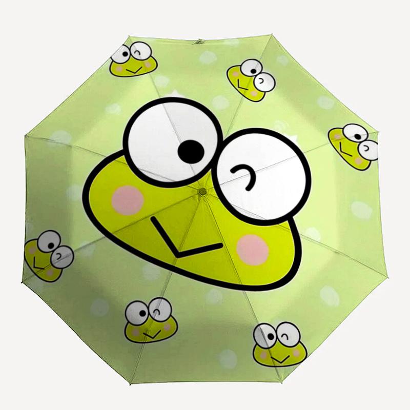 1pc Automatic Opening Umbrella with Frog Face Design - Portable Folding Design, 8-Bone Iron Frame, Outdoor Use, Perfect Gift for Fans, Travelers, Dail