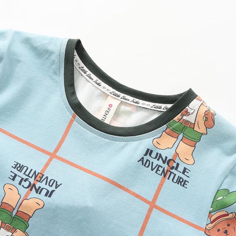 Fenteng Kids' Bear Tribe Summer Cotton Pajama Set