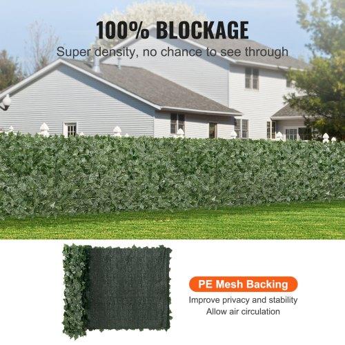 VEVOR Ivy Privacy Fence, 990 x 2490 mm Artificial Green Wall Screen, Greenery Ivy Fence with Mesh Cloth Backing and Strengthened Joint