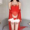 Zimei Bridal Dress Sexy Pajamas Sexy Temptation Uniform Breast Wrap Belly Pocket Kimono Bathrobe Home Set