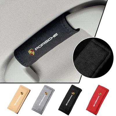 Car Suede Auto Emblem Roof Handle Protection Pull Gloves Accessories For 911 718 Cayenne Cayman Panamera Macan Boxster